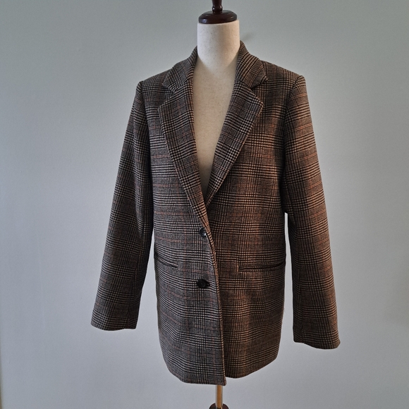 Abercrombie & Fitch Plaid Blazer Coat Sz Small - Picture 2 of 11